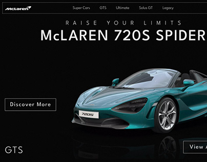 Web UI Design of McLaren 720S SPIDER.