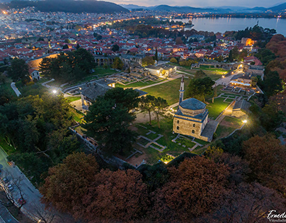 Castle of Ioannina aerial view by night