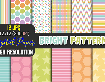 Bright Color Pattern -Digital Papers