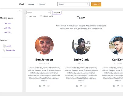 Findr -- Implementing a site design for missing people