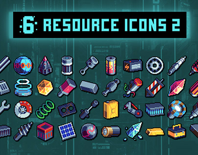 Resources for Cyberpunk Topic Pixel Art 32×32 Icon Pack