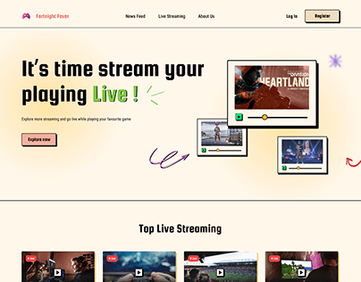 Games Live Streaming Website Design - Neobrutalism