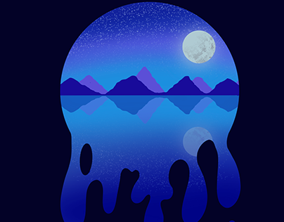 Night Landscape Illustration