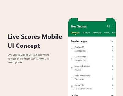 Live Scores Mobile UI Concept