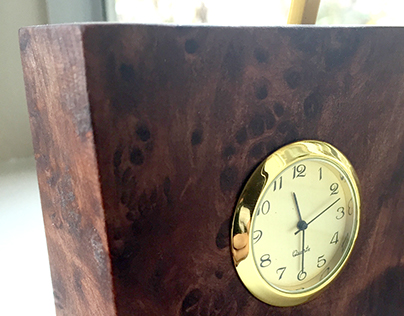 Redwood Burl Desk Clock