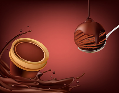 publicidad para helados de chocolate
