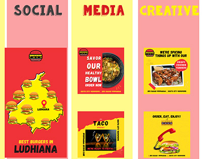 Fast food Bright creative for Social media