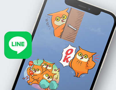 Odaken-owl basic LINE sticker