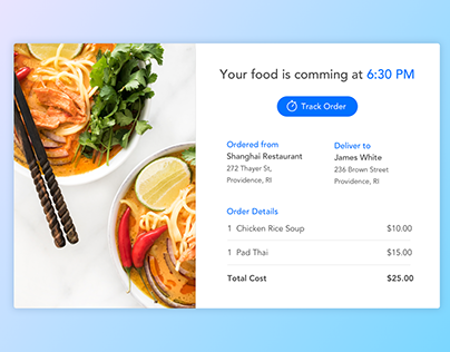 DailyUI | Email Receipt for Food Delivery