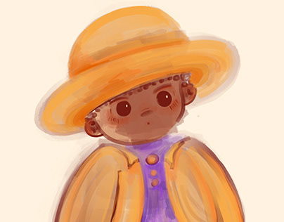 little boy with a raincoat illustration