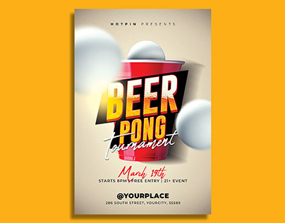 Beer Pong Flyer Template