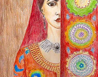 east, woman, illustration, drawing