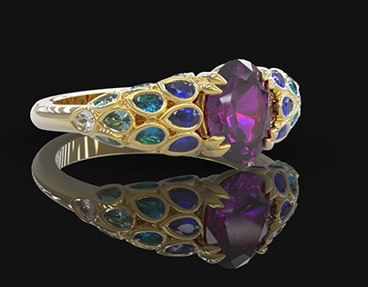 Multi-coloured Sapphire Ring