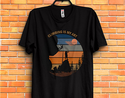 Hiking rock climbing vintage t-shirt design