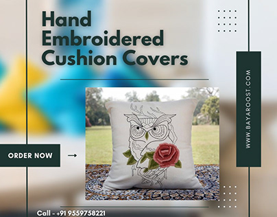 Hand Embroidered Cushion Covers Online - Bayaroost