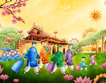 Vietravel - Spring Theme Illustration