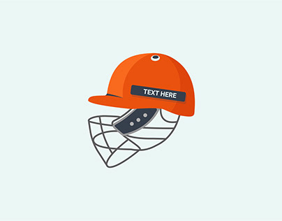 Colorful cricket helmet vector illustration design