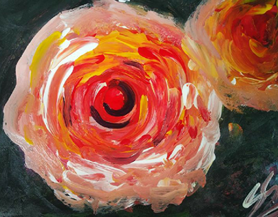 Roses Acrylic Painting