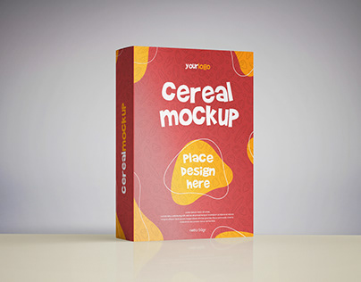 Free Cereal Box Mockup PSD
