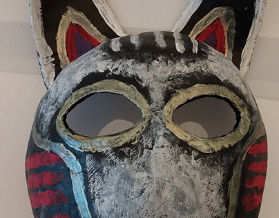 The Alpha Wolf Paper Mache Mask