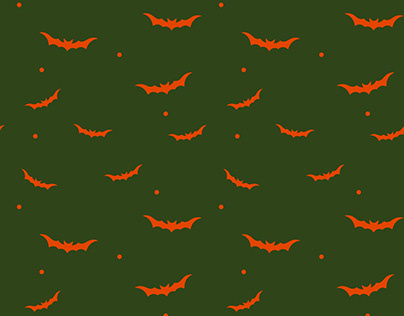 Minimal Halloween Pattern | Bat | Halloween Day
