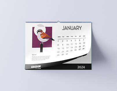 2024 corporate calendar design for BBC