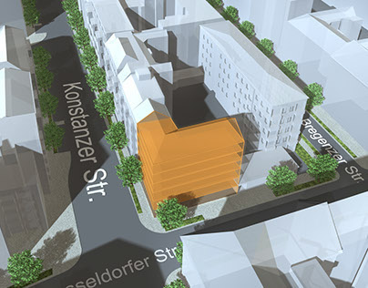Berlin, Konstanzer strasse urban plan - 3d renderind