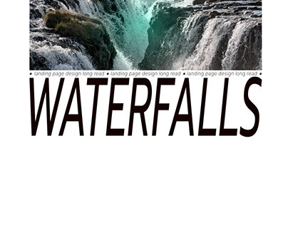 Longread Landing Page Design about Waterfalls