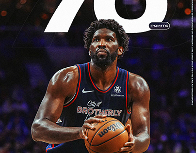 Embiid 70 points stat graphic