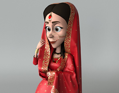3D Character Clothes & Texturing | Cartoon Bride