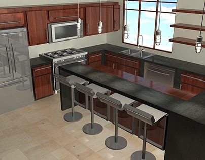 3D Rendered Kitchen