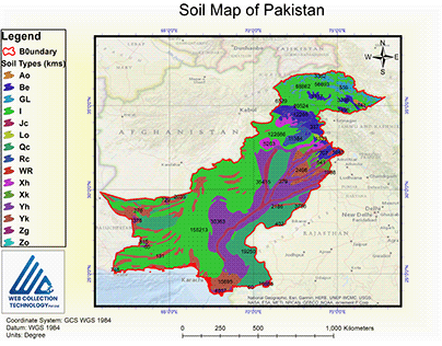 Map Showing FAO Soil type of Pakistan Land