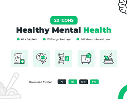 Healthy Mental Health Icons