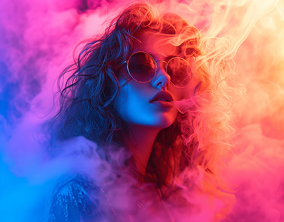 Beauty in Neon Infrared Smoke Video Portraits
