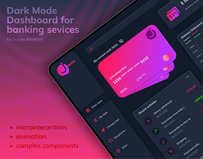 Dashboard for banking service