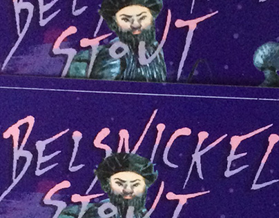Belsnickel Stout illustrated home brew label