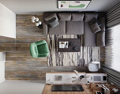 Narva st. Apartment. Living room Design by Dima Zelev.