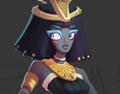 Egyptian Magician Girl. Character design concept.