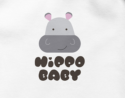 Baby clothes "Hippo Baby" logo concept