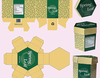 Layout Packaging - Spring Leaf Tea Box