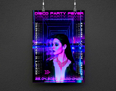 Poster Techno-neon party