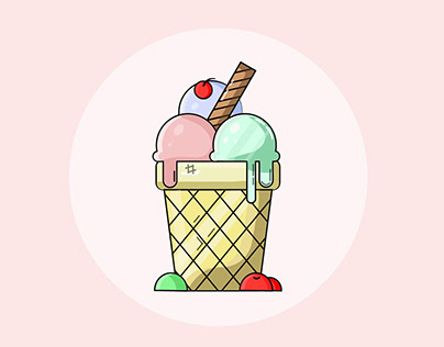 Ice cream Illustrator Design