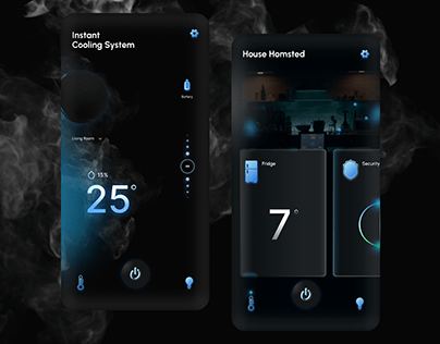 Smart House Futuristic Concept - Dark User Interface