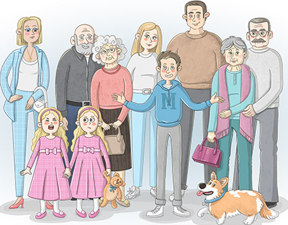 «My Family» characters illustration