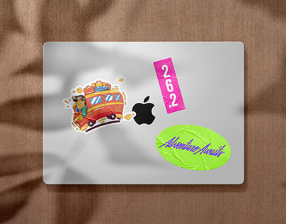 MacBook Stickers - PSD Mockups