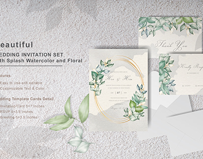 Beautiful Wedding Invitation Card Set