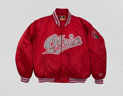 Ohio State Buckeyes Red Varsity Satin Jacket