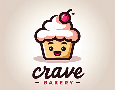 Crave bakery logo and brand identity