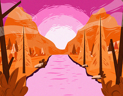 Parallax landscape animation