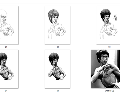 Bruce Lee proceso caricatura